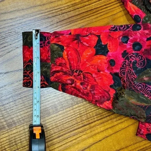 Vintage red floral button down blouse size:L. Antels MXM - Picture 5 of 6
